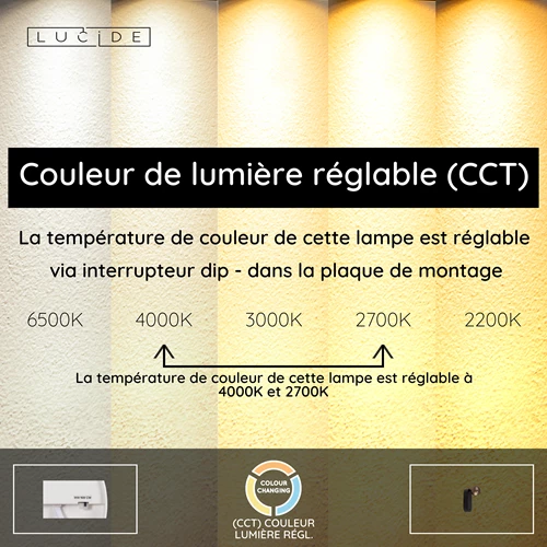 Lucide MONTANA - Applique murale - LED - CCT - 1x6,3W 2700K/4000K - Point de rechargement USB - Café | Premium - USP